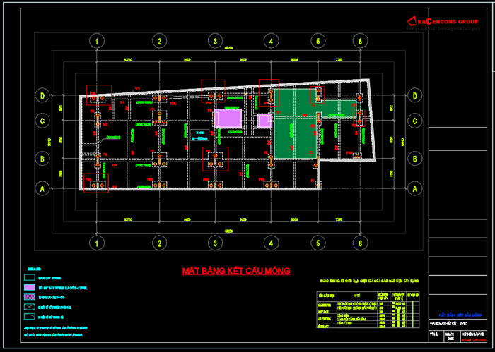 bản vẽ kết cấu khách sạn 6 tầng nổi 1 tầng hầm