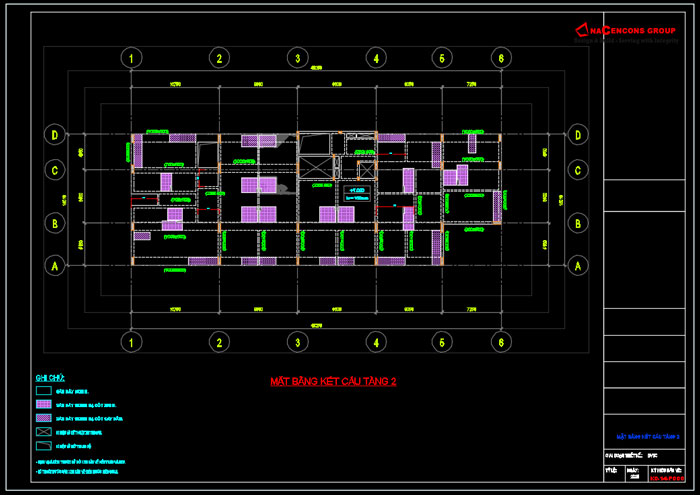 bản vẽ kết cấu khách sạn 6 tầng nổi 1 tầng hầm
