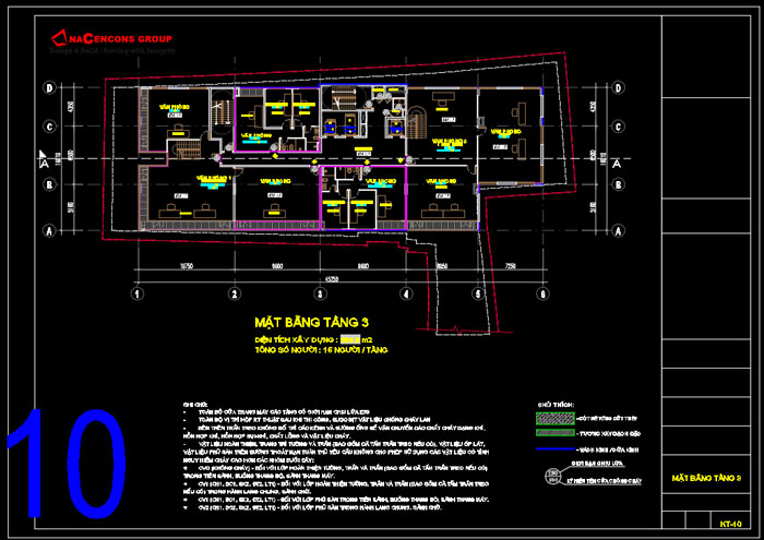 bản vẽ kiến trúc khách sạn 6 tầng nổi 1 tầng hầm