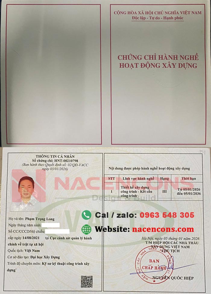 chứng chỉ hành nghề long