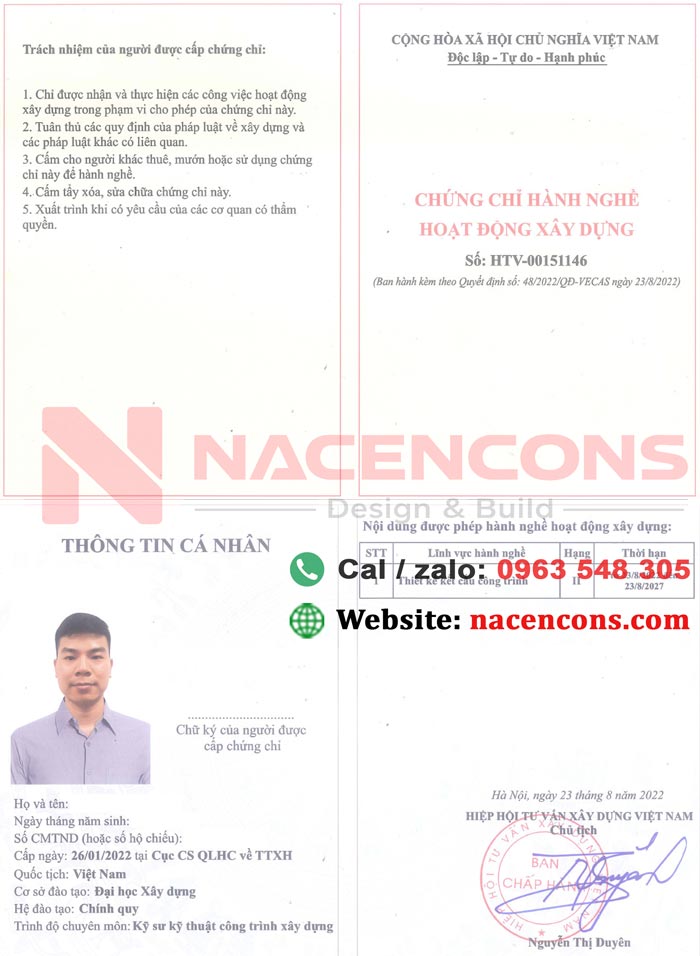 chứng chỉ thiết kế thành