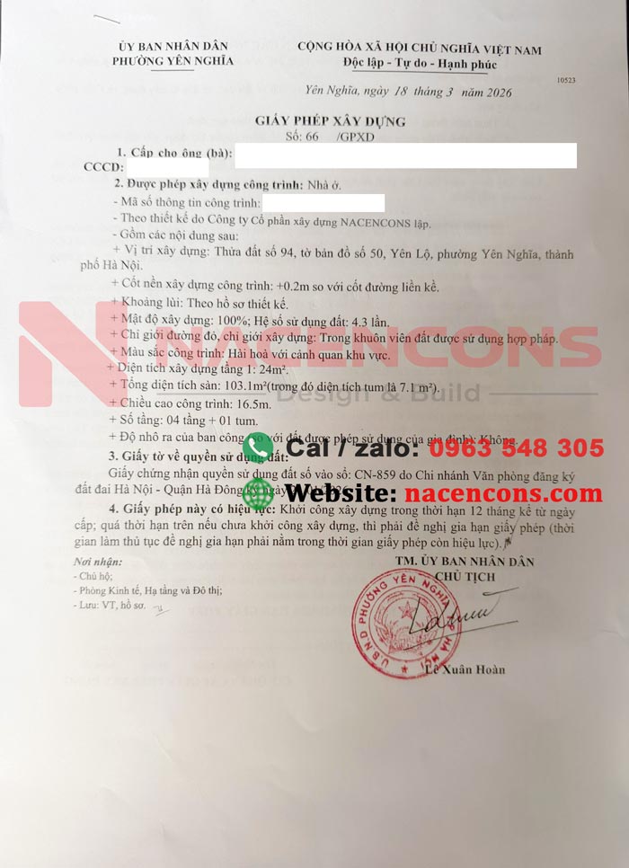 cấp phép xây dựng yên nghĩa 